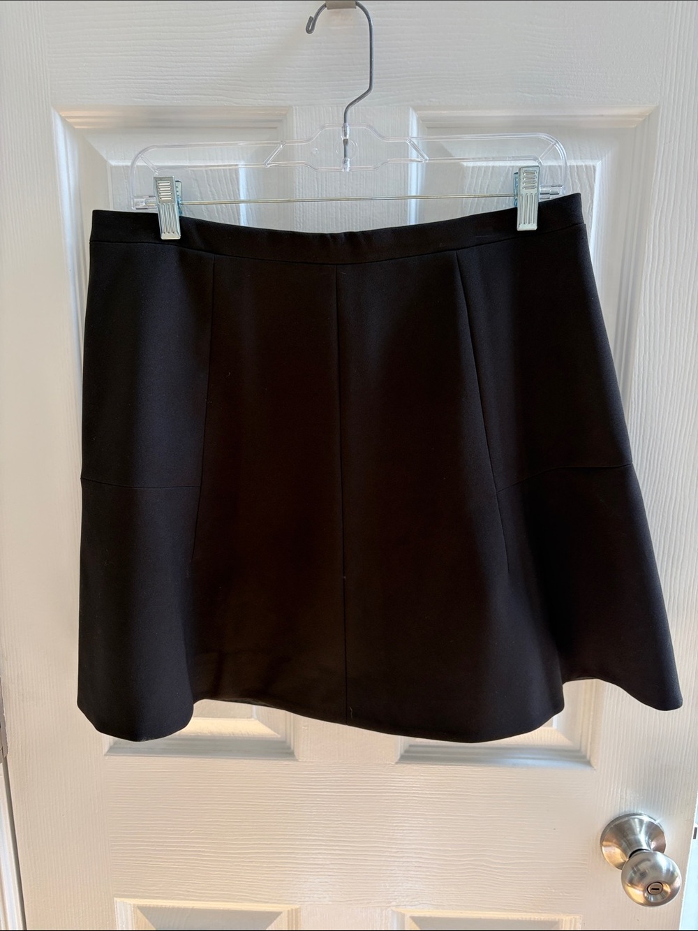 J. Crew Factory Black A-Line Skirt with Subtle Seams